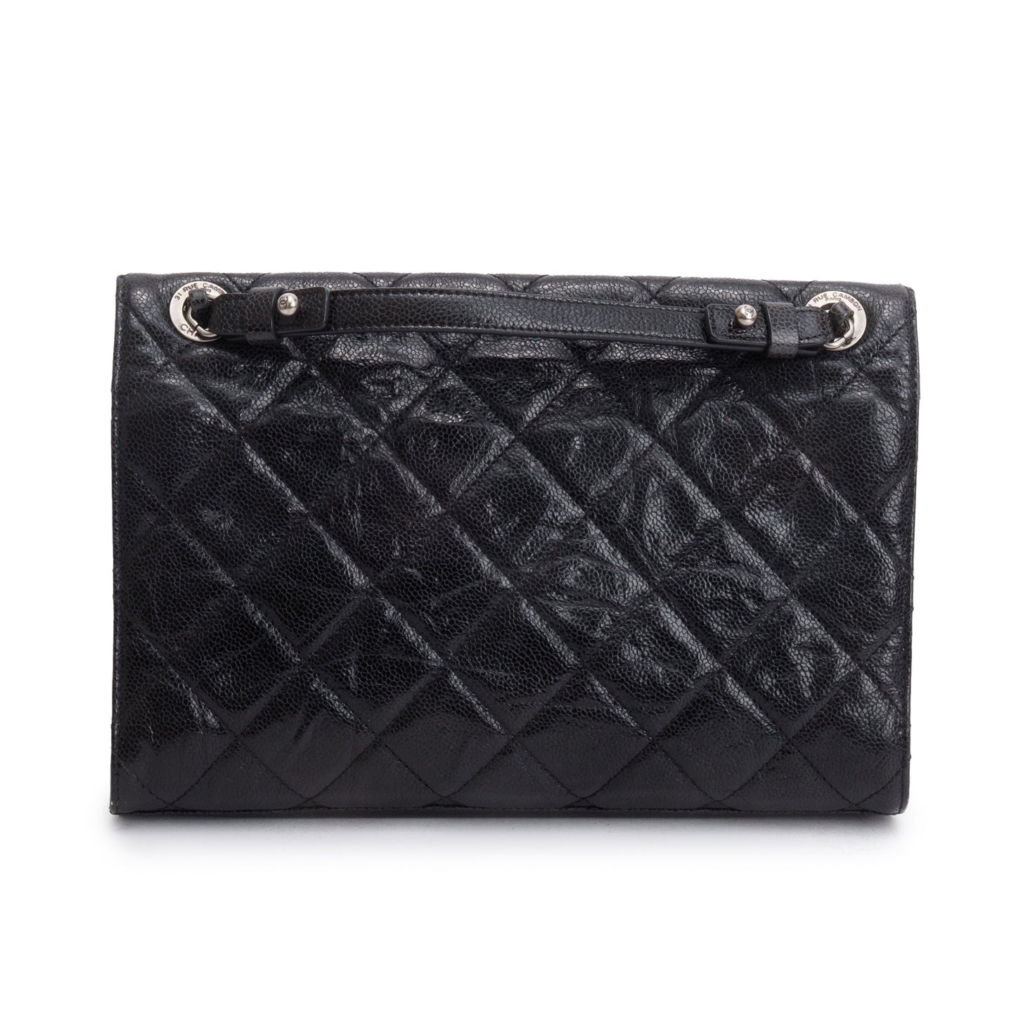 Chanel Black Glazed Caviar Leather Medium CC Crave Flap Bag