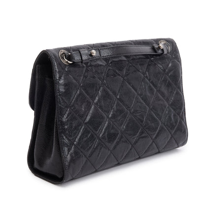 Chanel Black Glazed Caviar Leather Medium CC Crave Flap Bag
