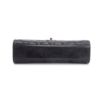 Chanel Black Glazed Caviar Leather Medium CC Crave Flap Bag