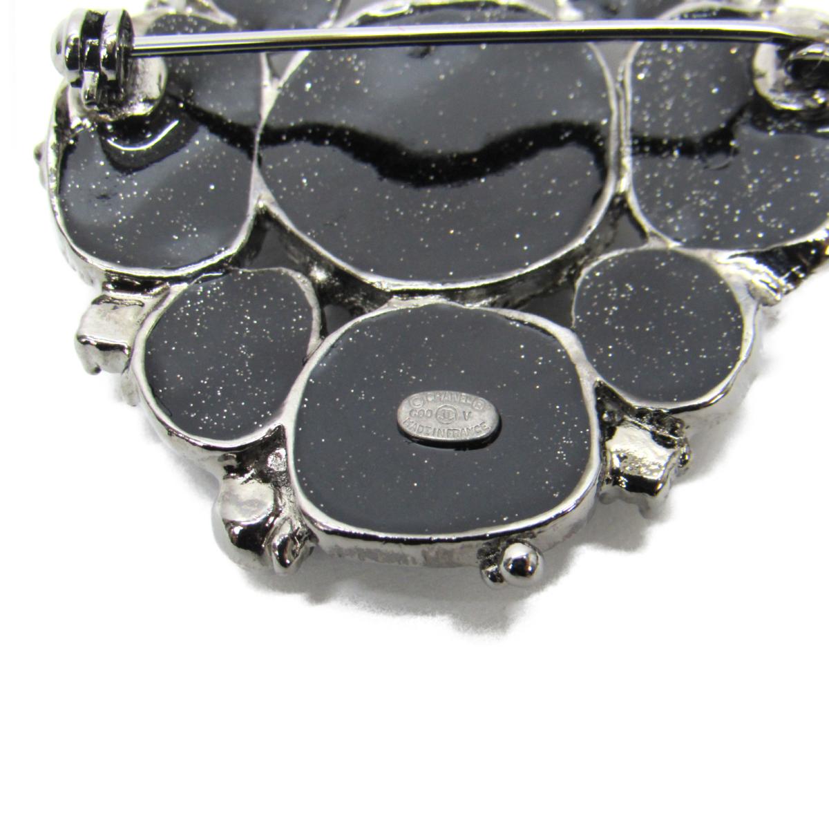 CHANEL BLACK GLITTER GRIPOIX BYZANTINE BROOCH