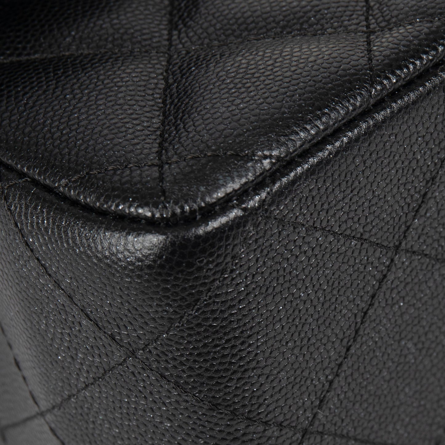 Chanel Black Iridescent Caviar Classic Jumbo Double Flap Bag
