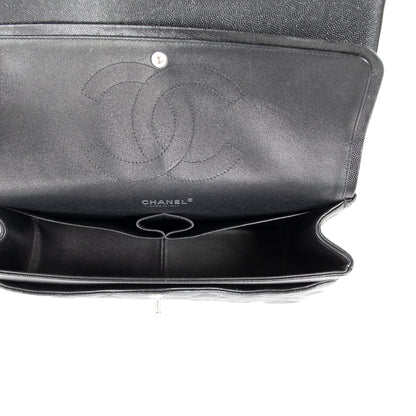 Chanel Black Iridescent Caviar Classic Jumbo Double Flap Bag