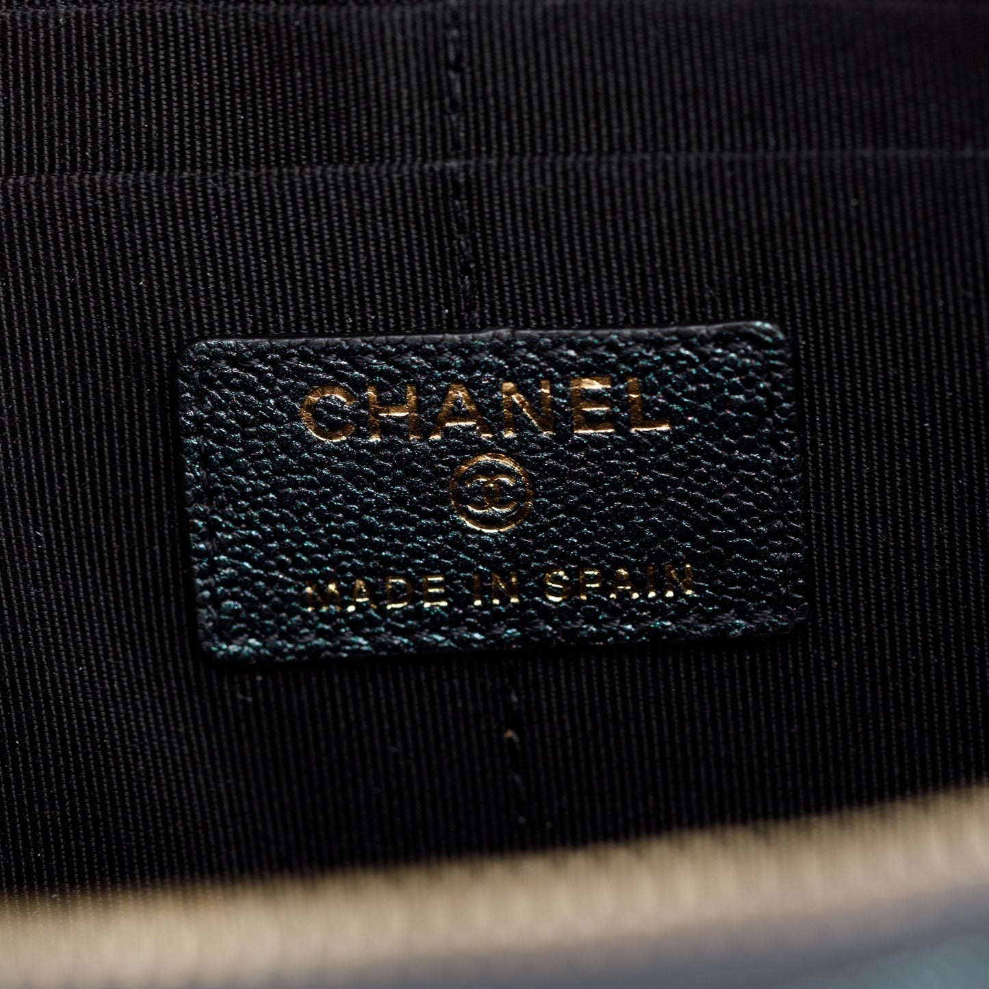Chanel Black Iridescent Caviar Leather Classic Pouch with Handle