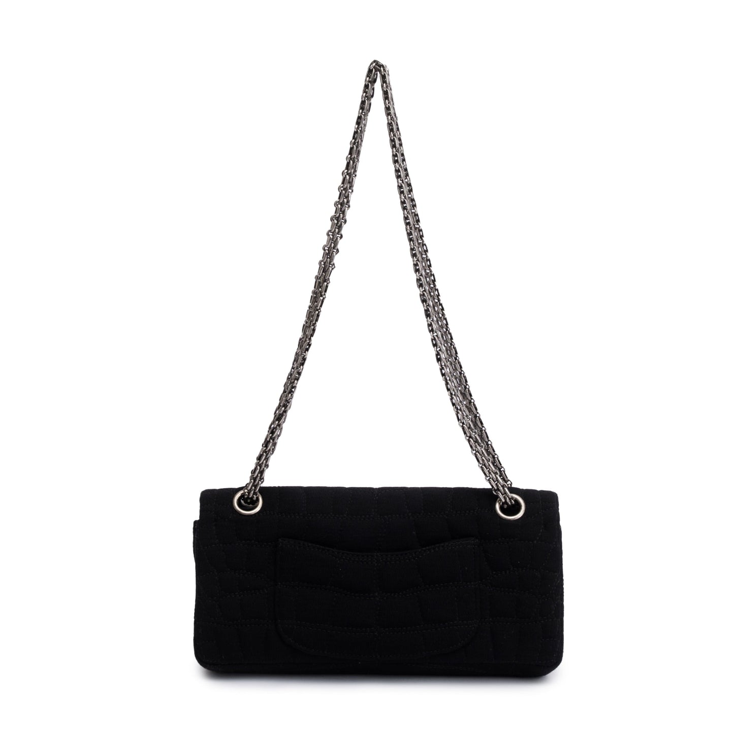 Chanel Black Jersey Coco's Croc 2.55 Reissue East/West Double Flap Bag