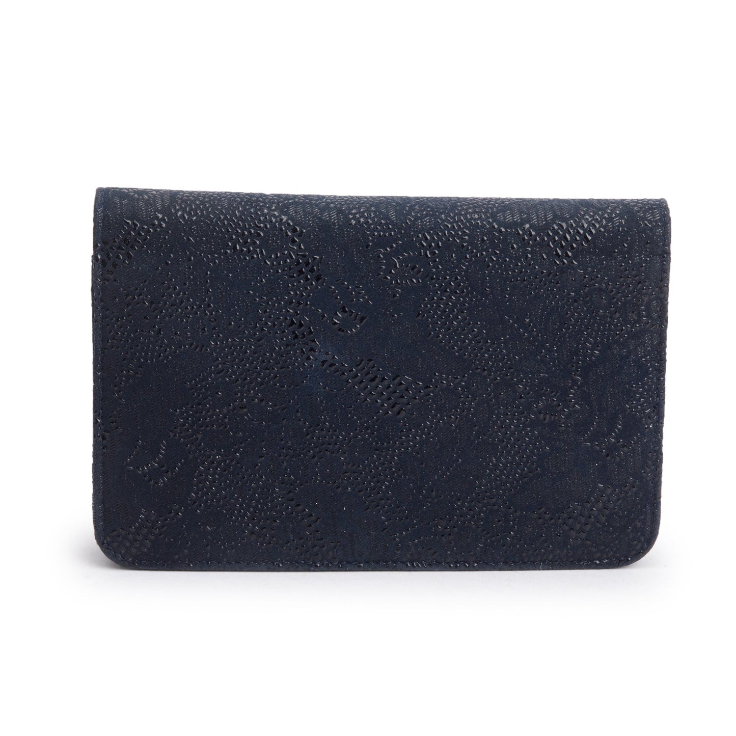 Chanel Black Lace Goatskin Classic Wallet on Chain