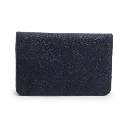 Chanel Black Lace Goatskin Classic Wallet on Chain