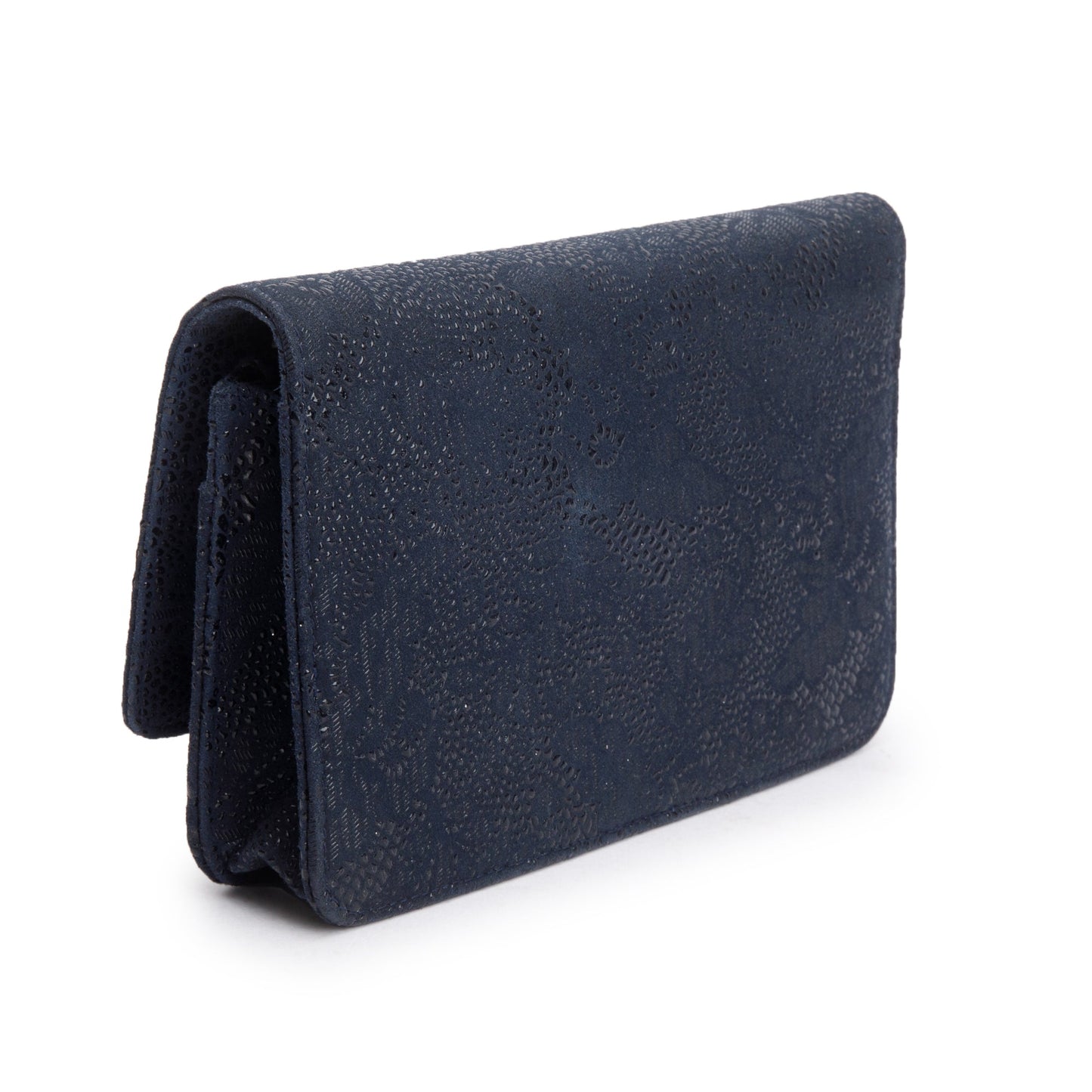 Chanel Black Lace Goatskin Classic Wallet on Chain