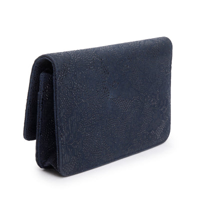 Chanel Black Lace Goatskin Classic Wallet on Chain
