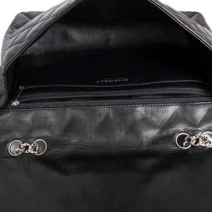 Chanel Black Lambskin Bijoux Chain Jumbo Single Flap Bag