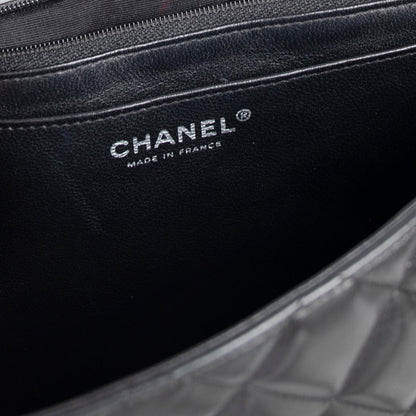 Chanel Black Lambskin Bijoux Chain Jumbo Single Flap Bag