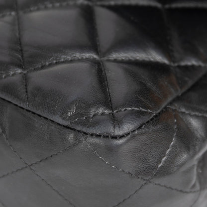 Chanel Black Lambskin Bijoux Chain Jumbo Single Flap Bag