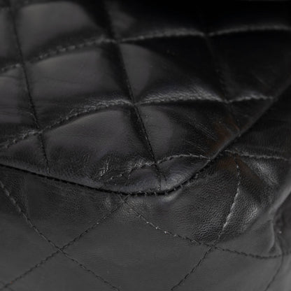 Chanel Black Lambskin Bijoux Chain Jumbo Single Flap Bag