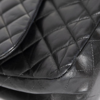 Chanel Black Lambskin Bijoux Chain Jumbo Single Flap Bag