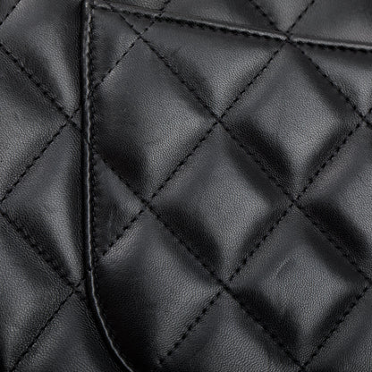 Chanel Black Lambskin Classic Jumbo Double Flap Bag