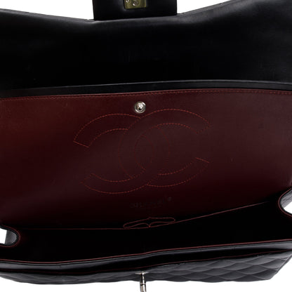 Chanel Black Lambskin Classic Jumbo Double Flap Bag