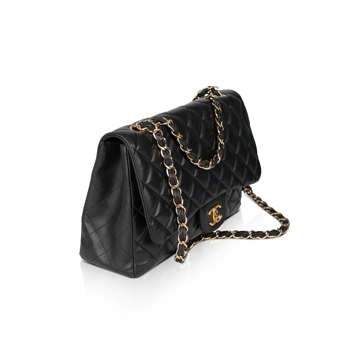 Chanel Black Lambskin Classic Jumbo Single Flap Bag
