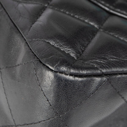 Chanel Black Lambskin Classic Jumbo Single Flap Bag