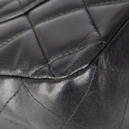 Chanel Black Lambskin Classic Jumbo Single Flap Bag
