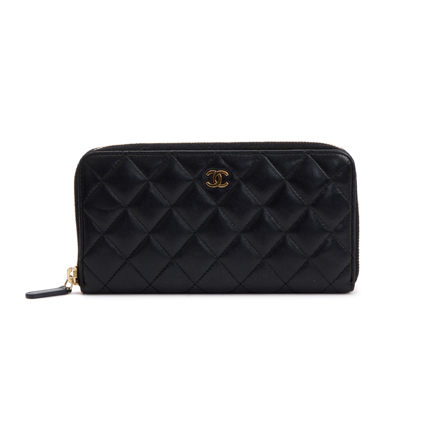 Chanel Black Lambskin Classic Long Zipped Wallet