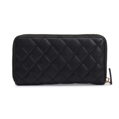 Chanel Black Lambskin Classic Long Zipped Wallet