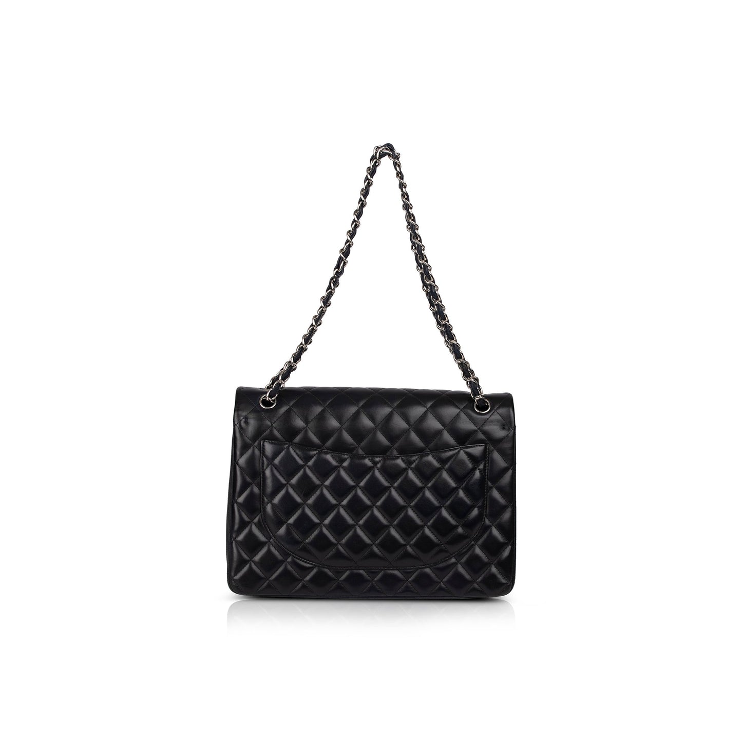 Chanel Black Lambskin Classic Maxi Double Flap Bag