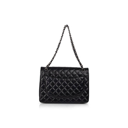 Chanel Black Lambskin Classic Maxi Double Flap Bag