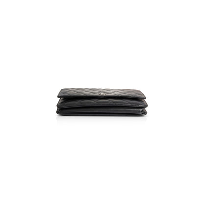 Chanel Black Lambskin Classic Wallet on Chain