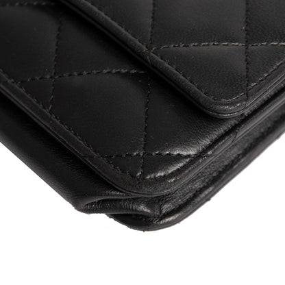 Chanel Black Lambskin Classic Wallet on Chain