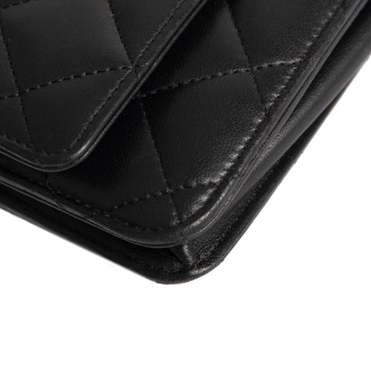 Chanel Black Lambskin Classic Wallet on Chain