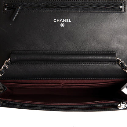Chanel Black Lambskin Classic Wallet on Chain