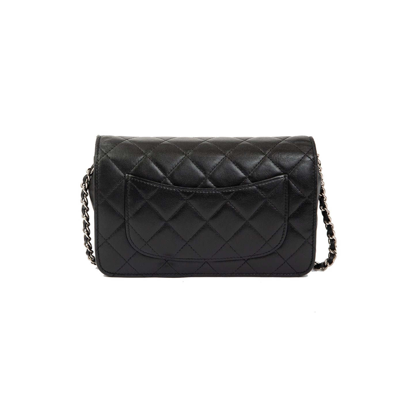 Chanel Black Lambskin Classic Wallet on Chain