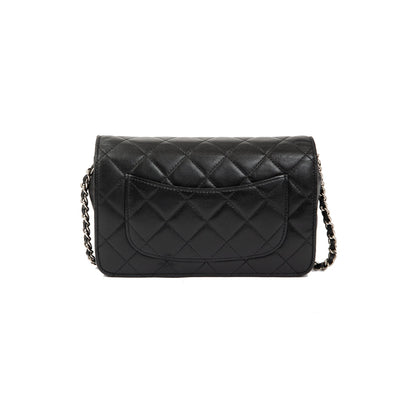 Chanel Black Lambskin Classic Wallet on Chain
