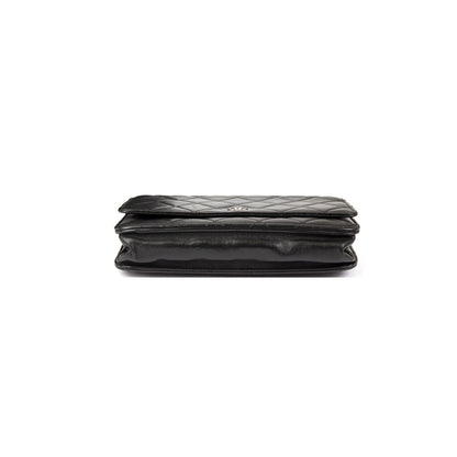 Chanel Black Lambskin Classic Wallet on Chain
