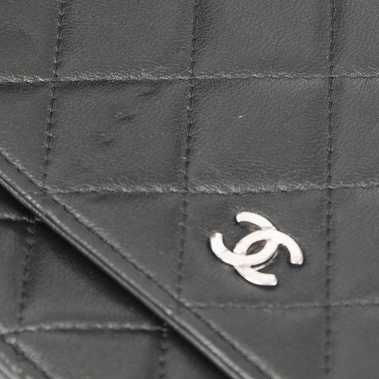 Chanel Black Lambskin Classic Wallet on Chain