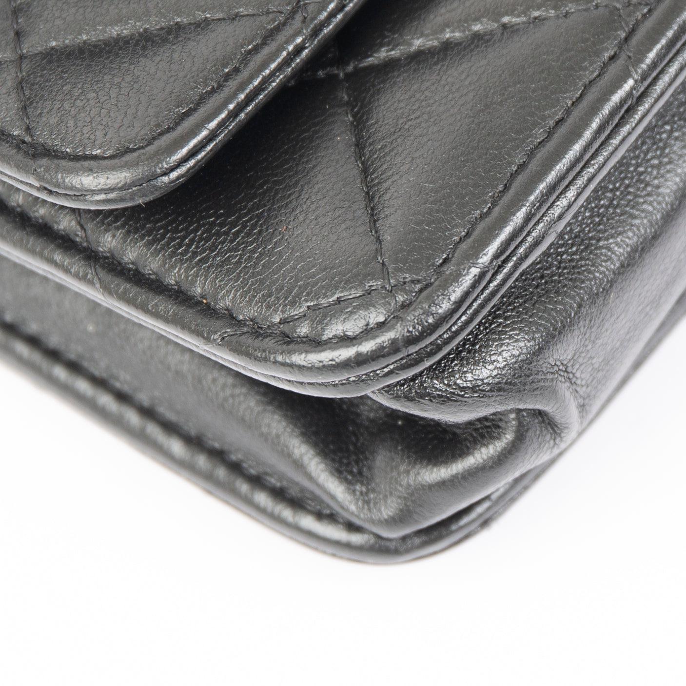 Chanel Black Lambskin Classic Wallet on Chain
