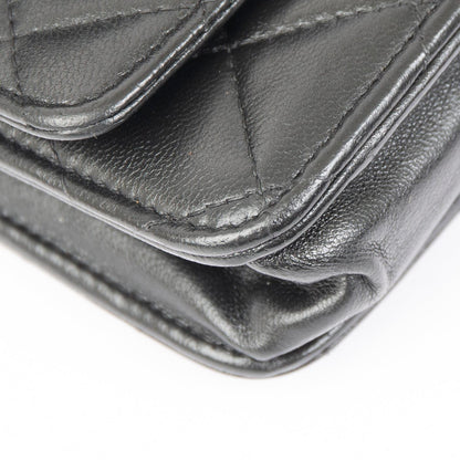 Chanel Black Lambskin Classic Wallet on Chain
