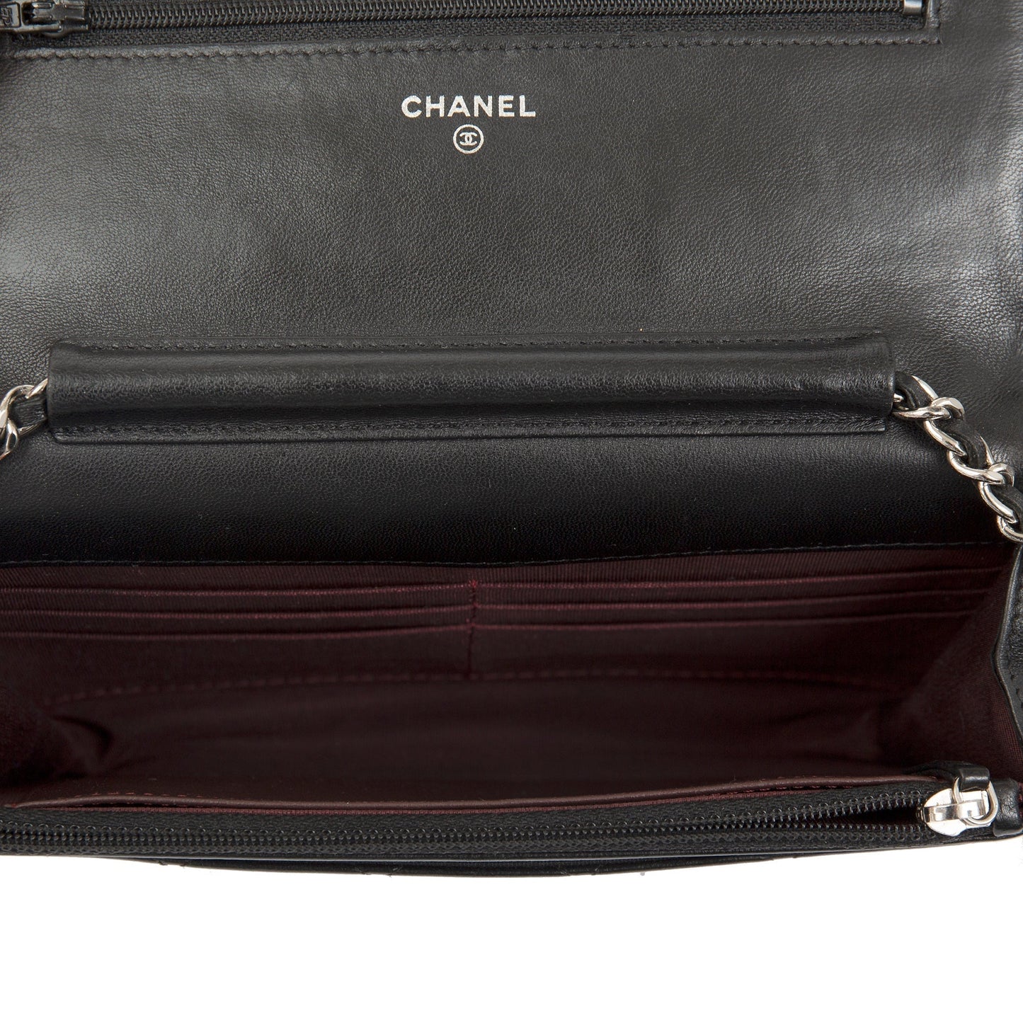 Chanel Black Lambskin Classic Wallet on Chain