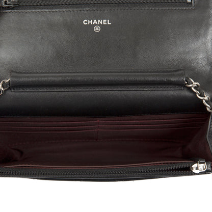 Chanel Black Lambskin Classic Wallet on Chain