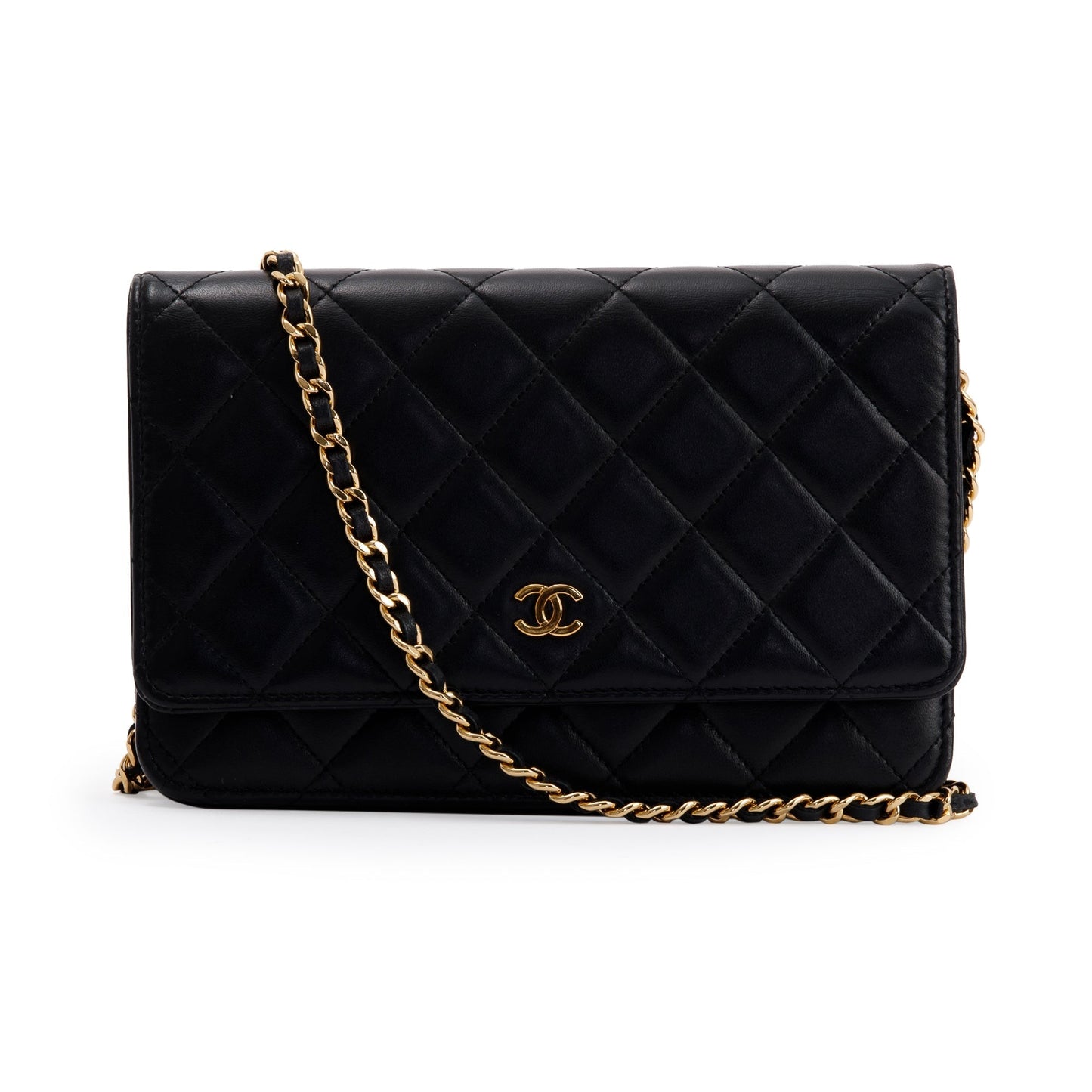 Chanel Black Lambskin Classic Wallet on Chain