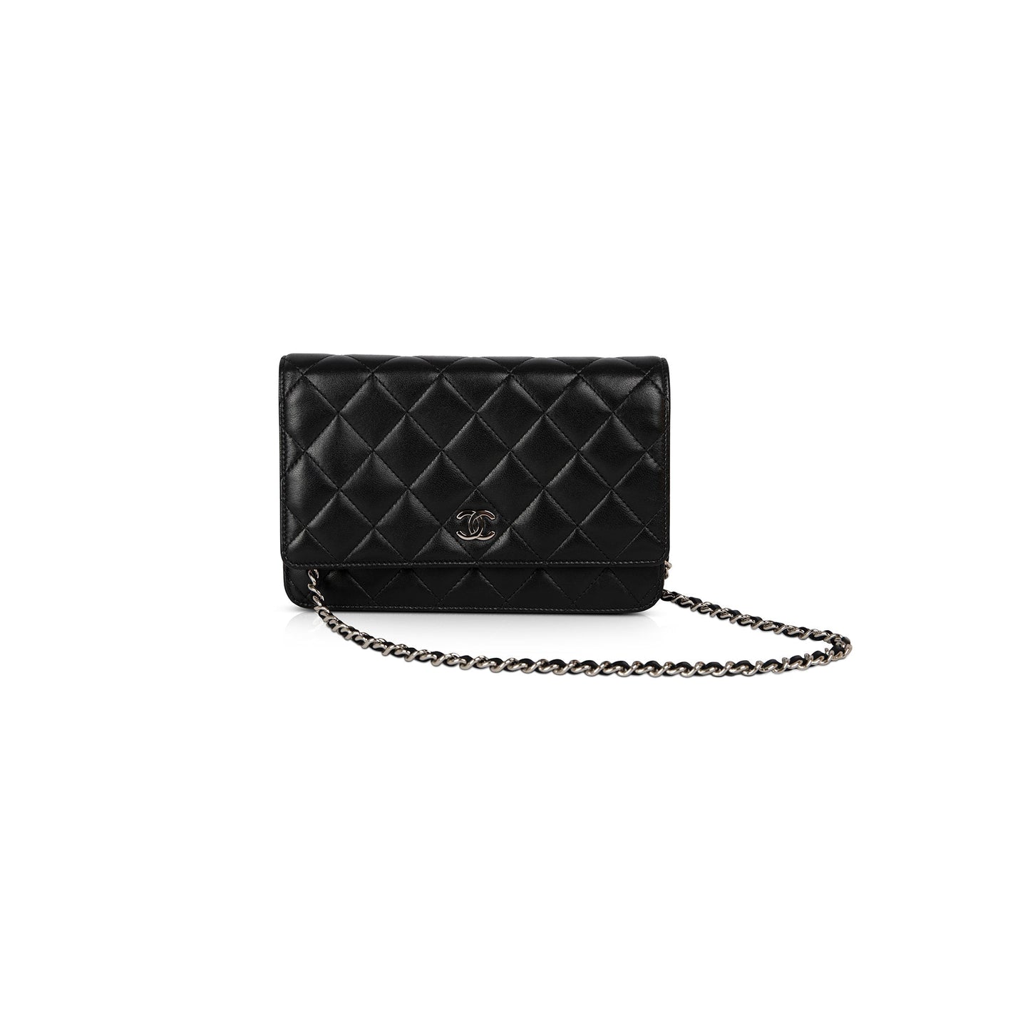 Chanel Black Lambskin Classic Wallet on Chain
