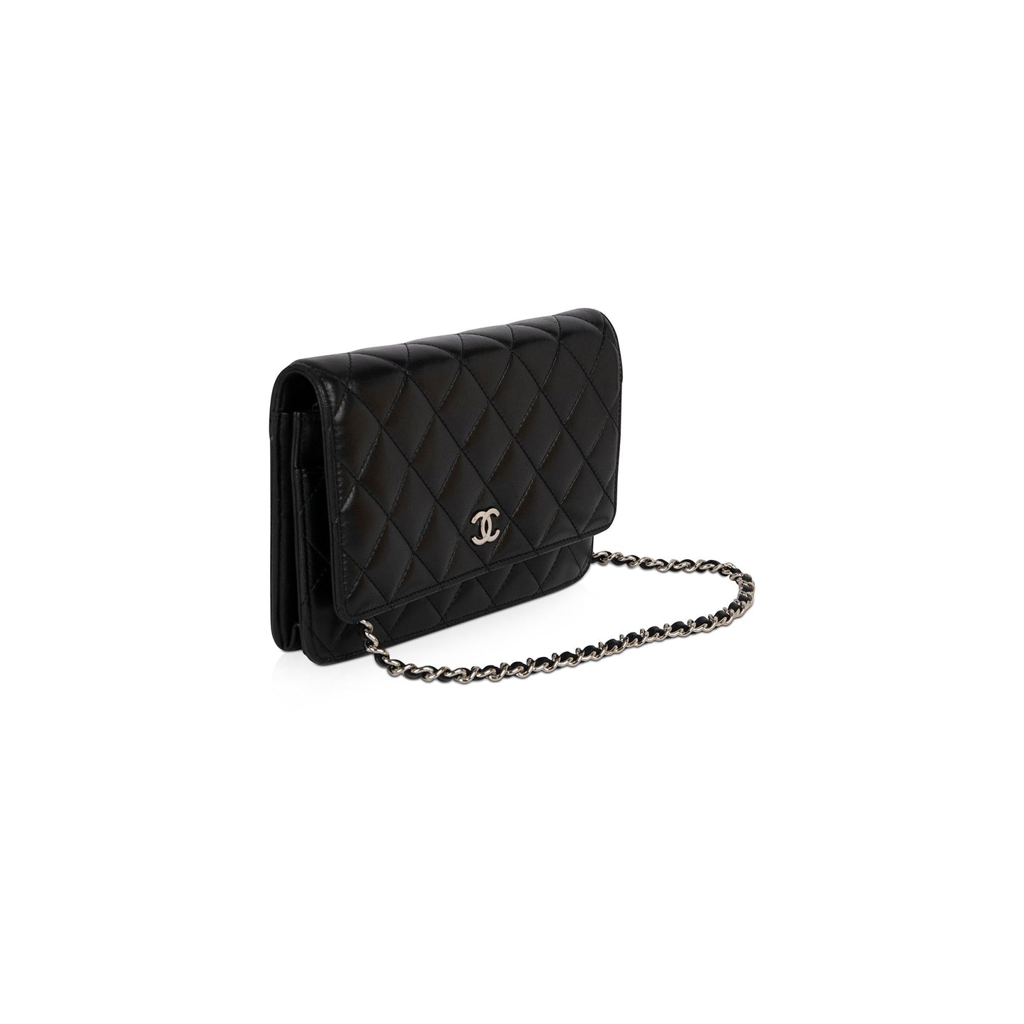 Chanel Black Lambskin Classic Wallet on Chain
