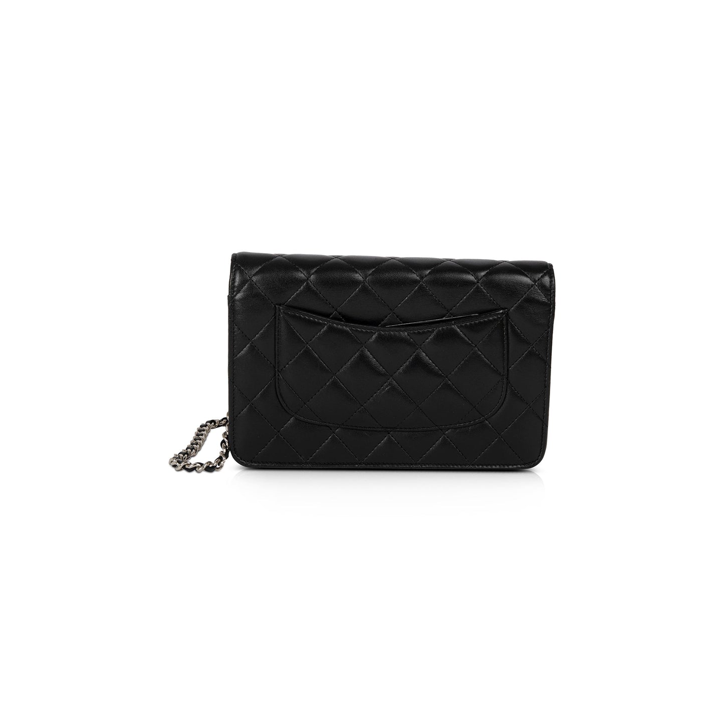 Chanel Black Lambskin Classic Wallet on Chain