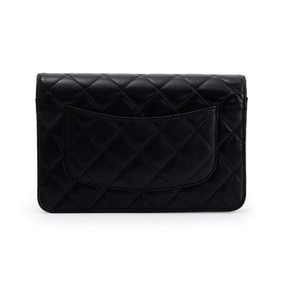 Chanel Black Lambskin Classic Wallet on Chain