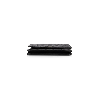 Chanel Black Lambskin Classic Wallet on Chain