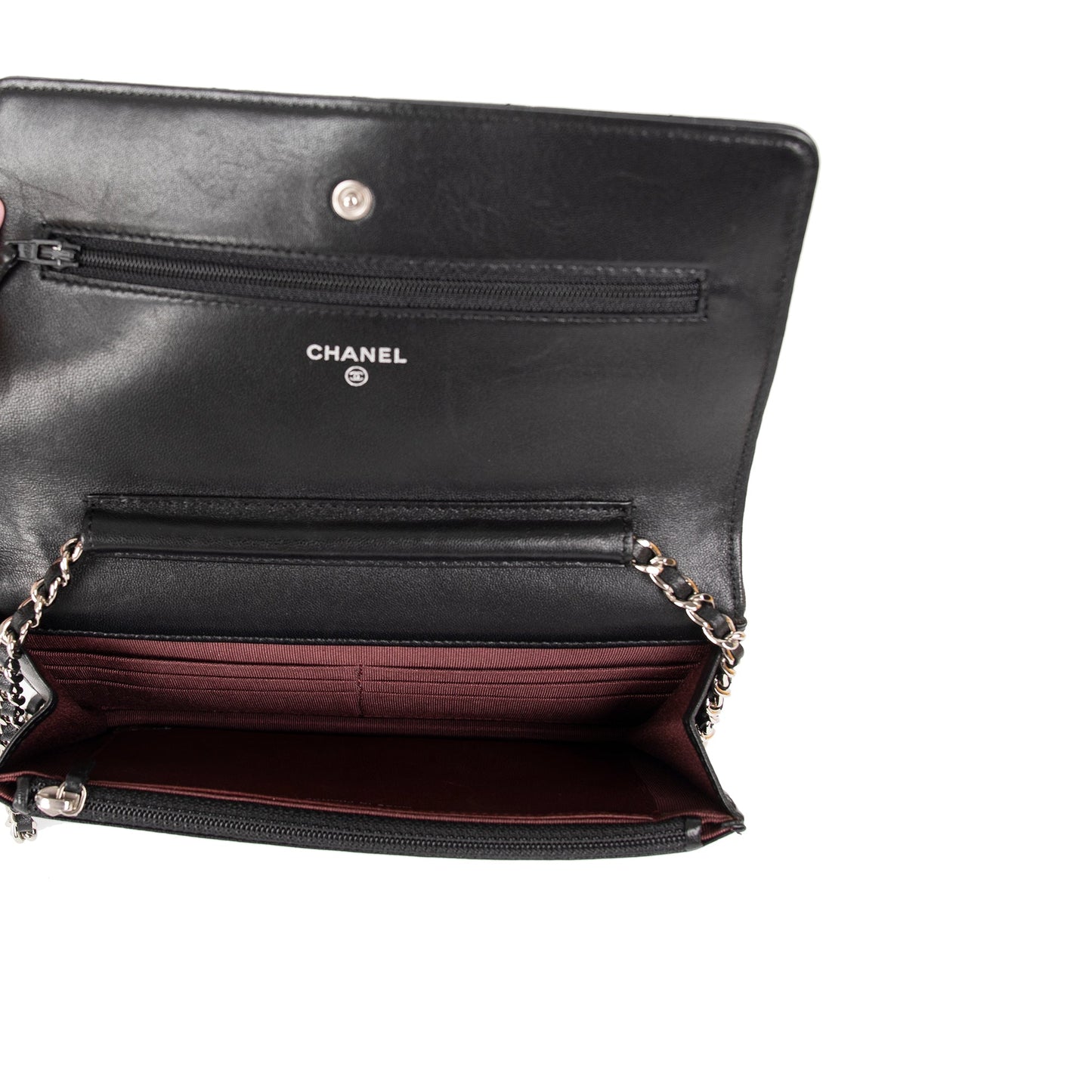 Chanel Black Lambskin Classic Wallet on Chain