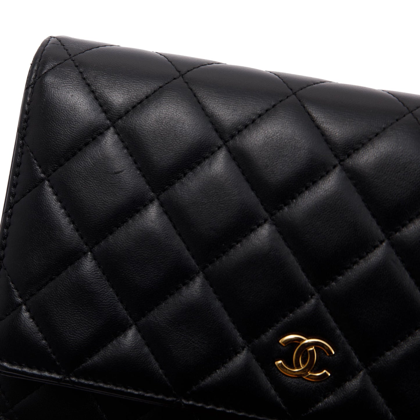 Chanel Black Lambskin Classic Wallet on Chain