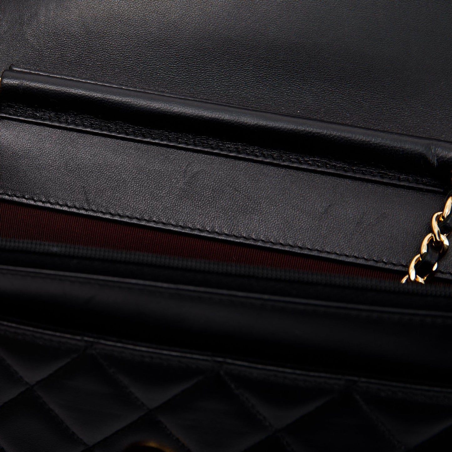 Chanel Black Lambskin Classic Wallet on Chain