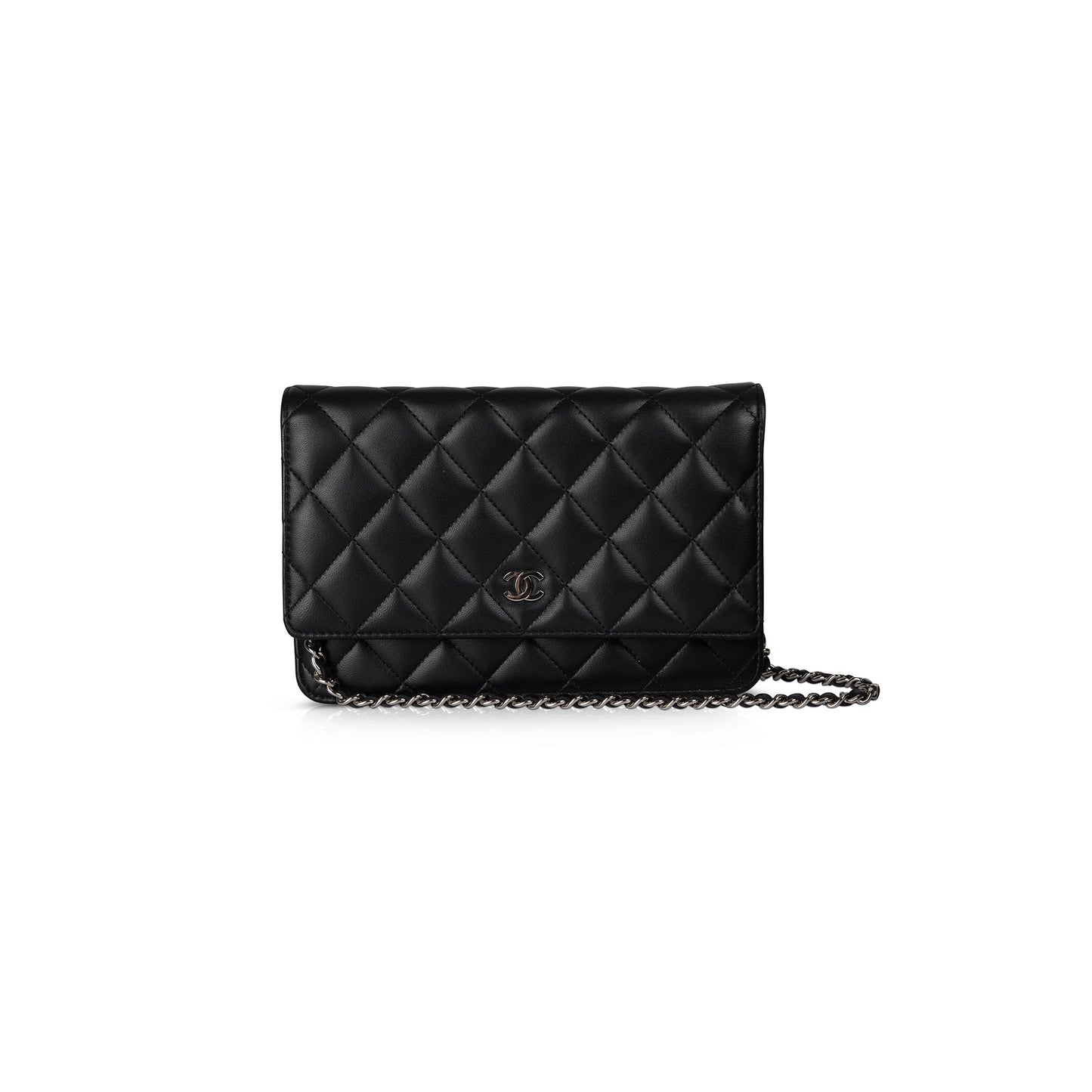 Chanel Black Lambskin Classic Wallet on Chain