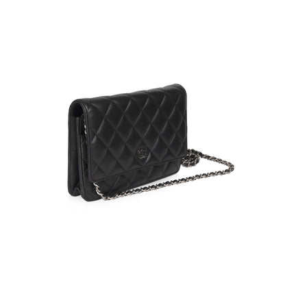 Chanel Black Lambskin Classic Wallet on Chain