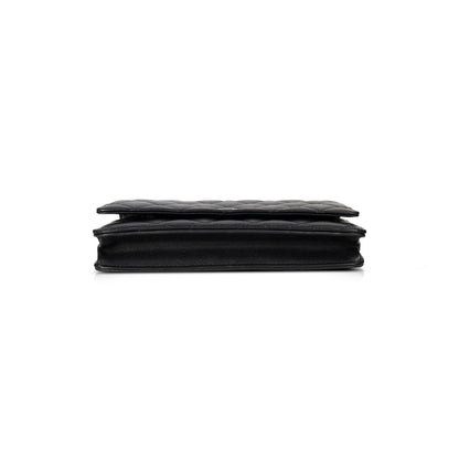 Chanel Black Lambskin Classic Wallet on Chain